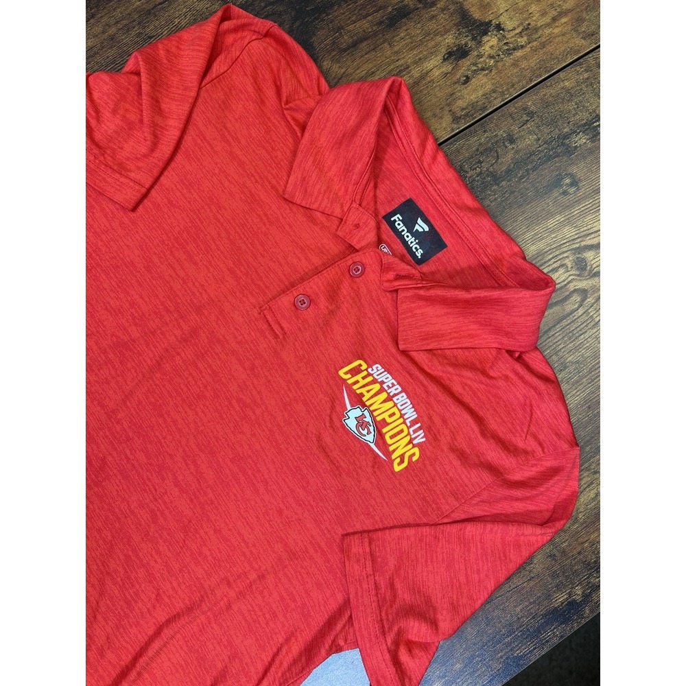 Fanatics Kansas City Chiefs Super Bowl LIV Champions Red Polo Shirt Men's Large